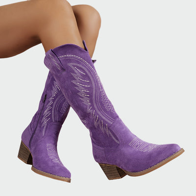 Stylische bestickte Western-Stiefeletten