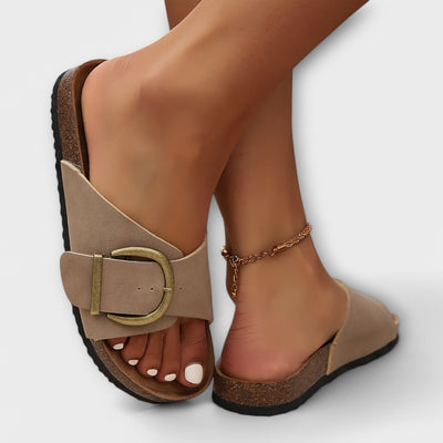 Margie – Damen Kork Riemensandalen mit Schnallen-Design