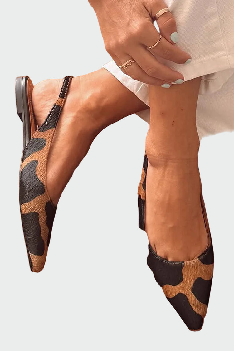 Leonora | Elegante Slingbacks mit spitzem Zehen und Tiermuster