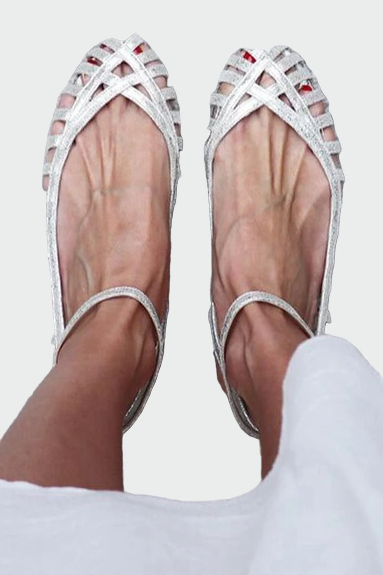 Jiada | Strick-Ballerinas mit Riemen