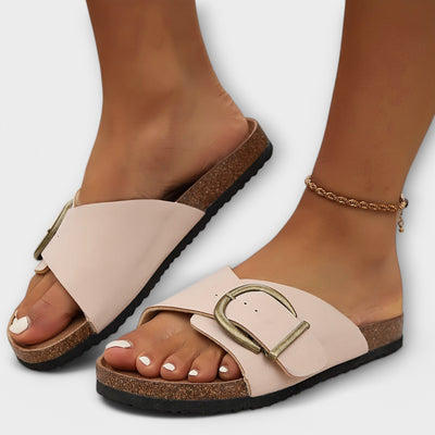 Margie – Damen Kork Riemensandalen mit Schnallen-Design