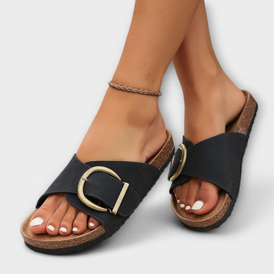 Margie – Damen Kork Riemensandalen mit Schnallen-Design