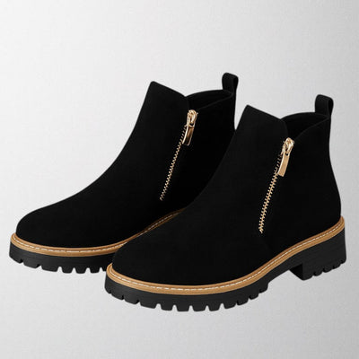 Olivia – Damenschuh mit runder Spitze und seitlichem Reißverschluss