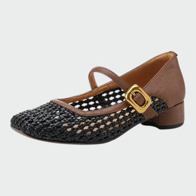 Olivia - Gewebte Schnallen-Mary-Jane-Schuhe