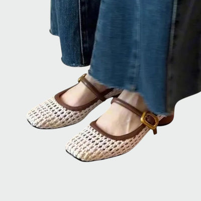 Olivia - Gewebte Schnallen-Mary-Jane-Schuhe