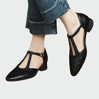 Olivia - Spitzes T-Bar Mary Jane Schuhe