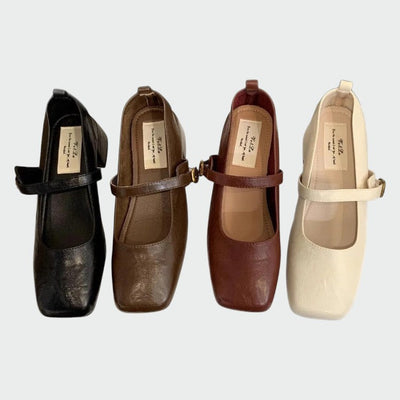 Olivia – Mary Jane Schuhe mit quadrater Spitze und hohen Absätzen