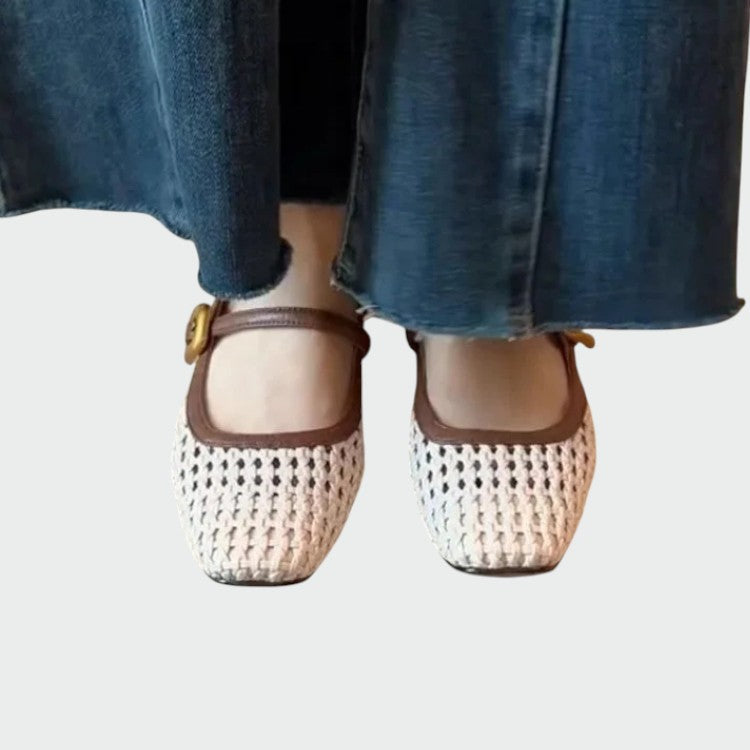 Olivia - Gewebte Schnallen-Mary-Jane-Schuhe