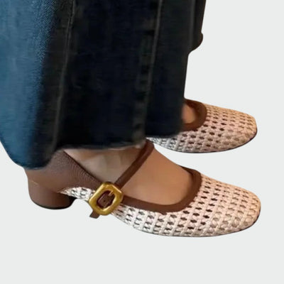 Olivia - Gewebte Schnallen-Mary-Jane-Schuhe