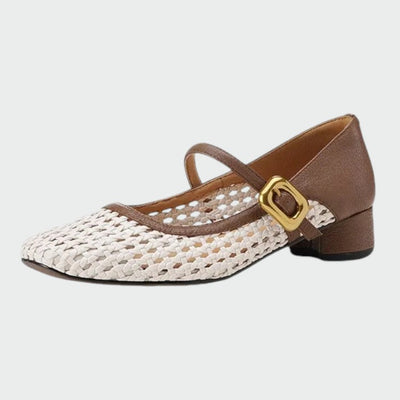 Olivia - Gewebte Schnallen-Mary-Jane-Schuhe