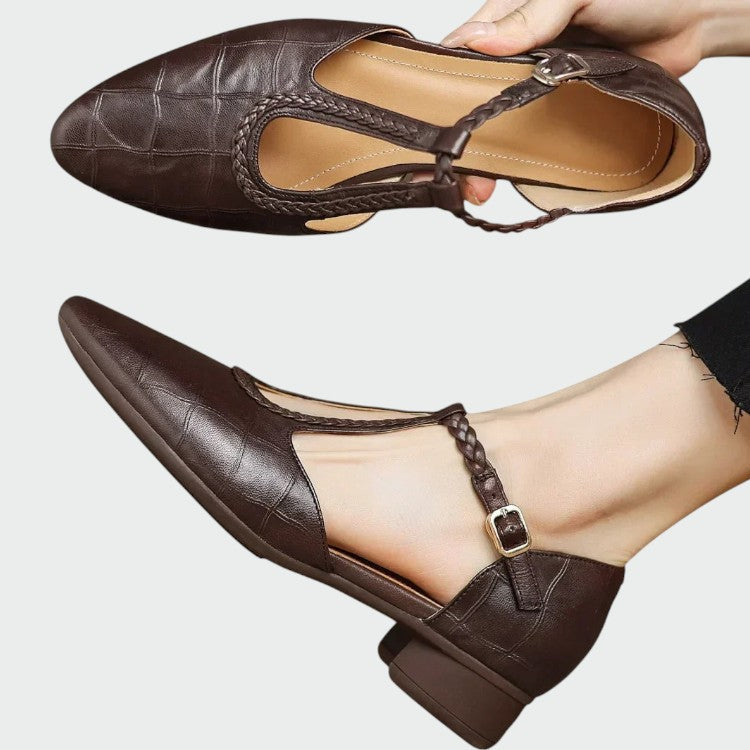 Olivia - Spitzes T-Bar Mary Jane Schuhe
