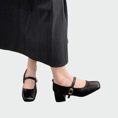 Olivia – Mary Jane Schuhe mit quadrater Spitze und hohen Absätzen