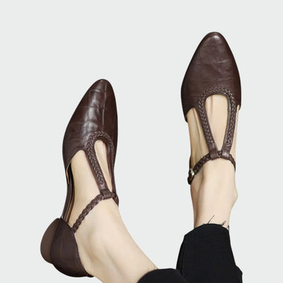 Olivia - Spitzes T-Bar Mary Jane Schuhe