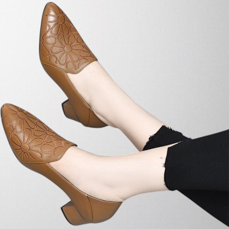 Olivia - Weiche vegane Leder Pumps mit Stickerei