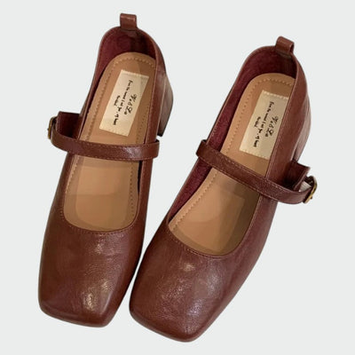 Olivia – Mary Jane Schuhe mit quadrater Spitze und hohen Absätzen