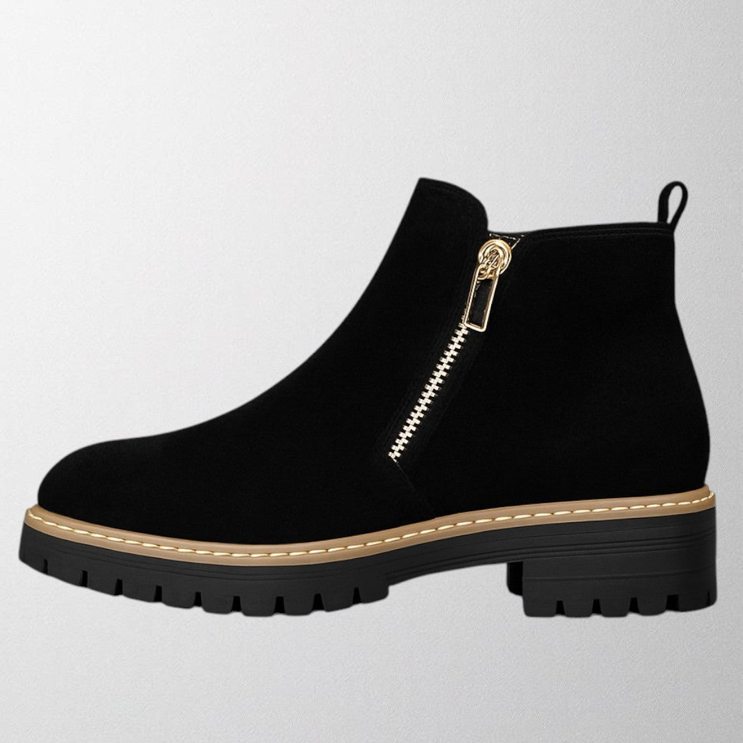 Olivia – Damenschuh mit runder Spitze und seitlichem Reißverschluss
