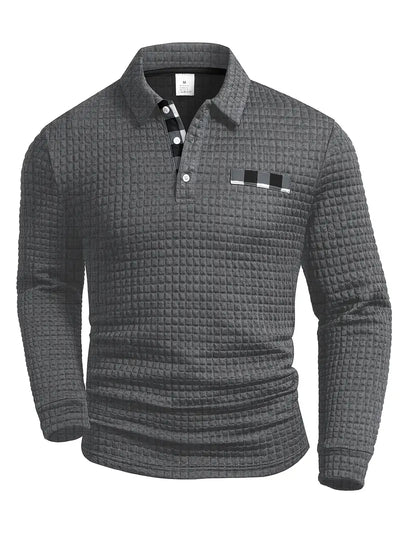 Gerippter Polo-Pullover