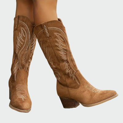 Stylische bestickte Western-Stiefeletten