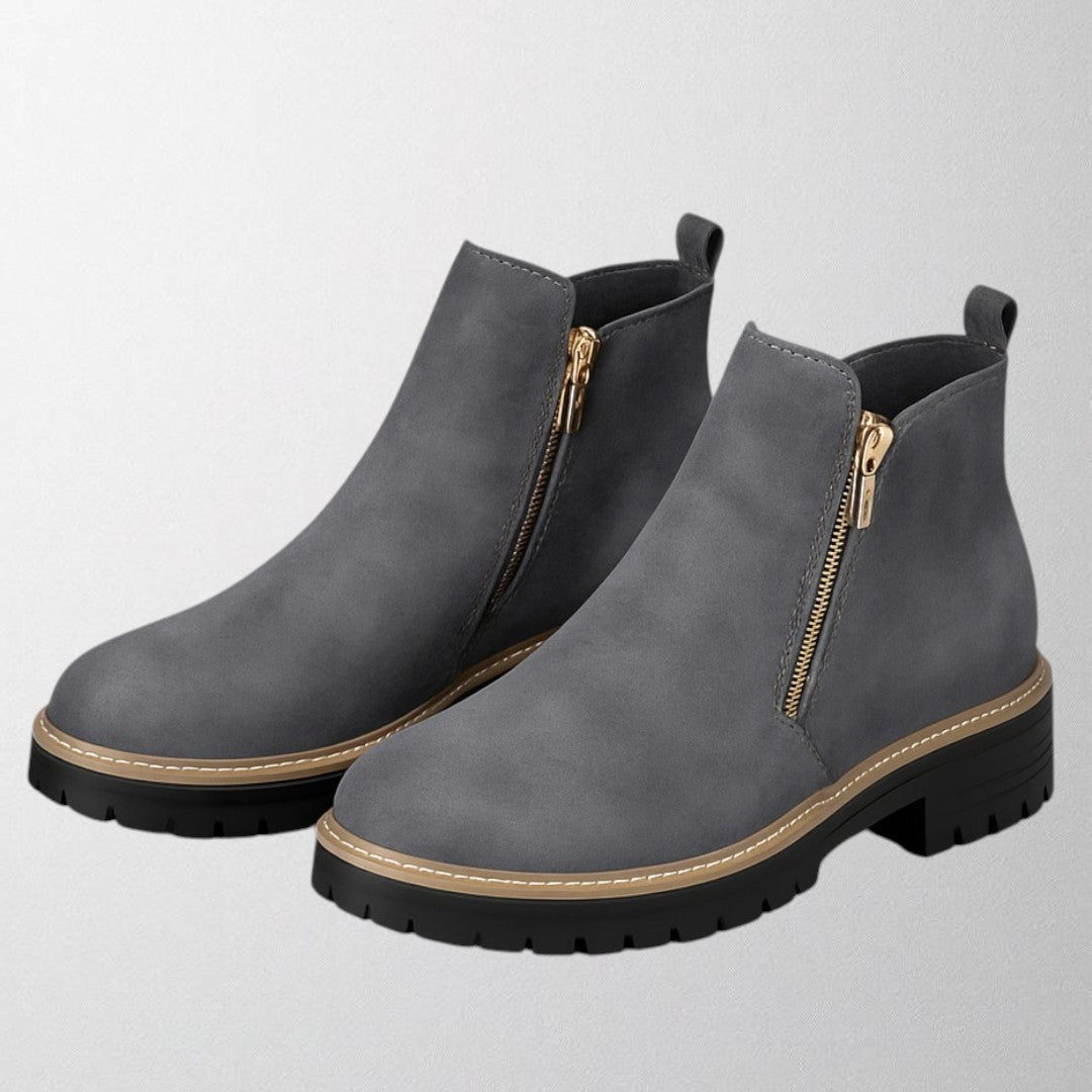 Olivia – Damenschuh mit runder Spitze und seitlichem Reißverschluss