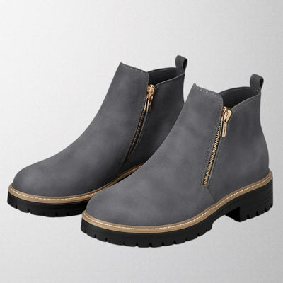 Olivia – Damenschuh mit runder Spitze und seitlichem Reißverschluss