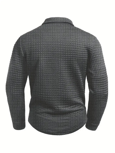 Gerippter Polo-Pullover