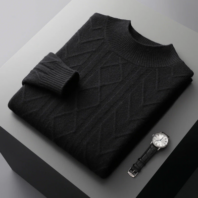Mizar Gemusterter Kaschmirpullover