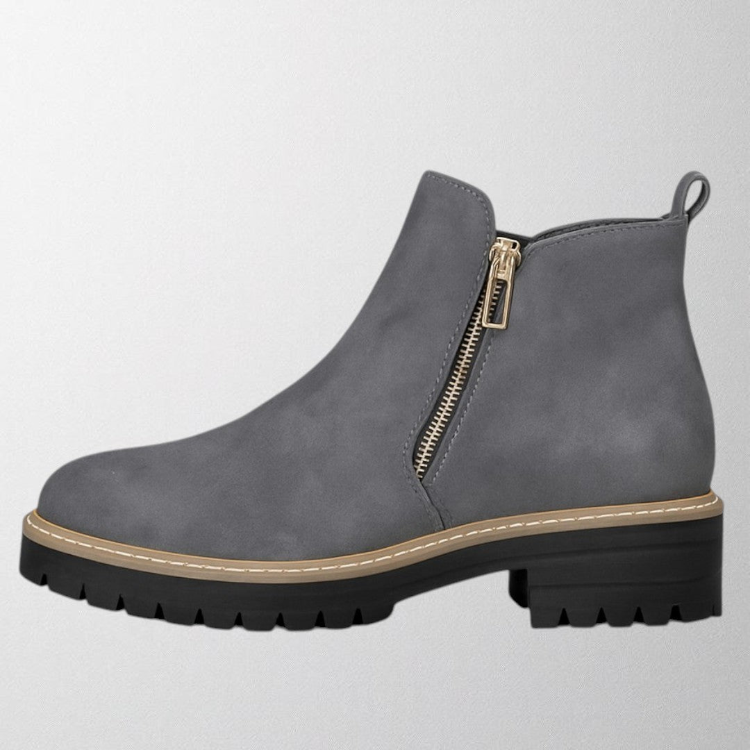 Olivia – Damenschuh mit runder Spitze und seitlichem Reißverschluss