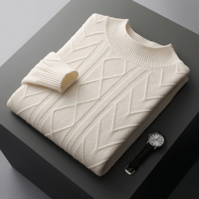 Mizar Gemusterter Kaschmirpullover