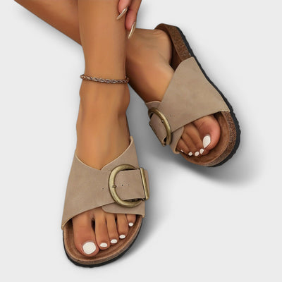Margie – Damen Kork Riemensandalen mit Schnallen-Design