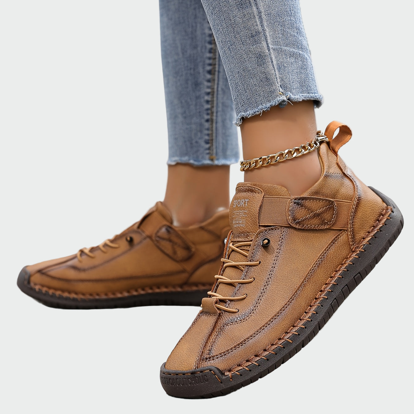 Orthopädische Leder-Stiefeletten