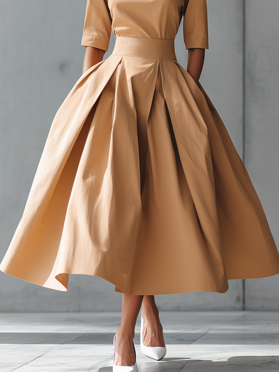 Maxi-Kleid aus strukturiertem Baumwollstoff