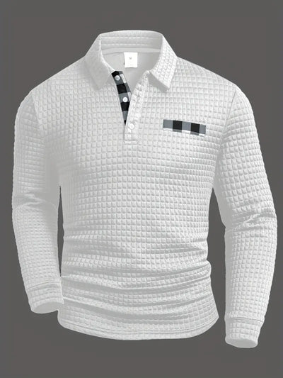 Gerippter Polo-Pullover