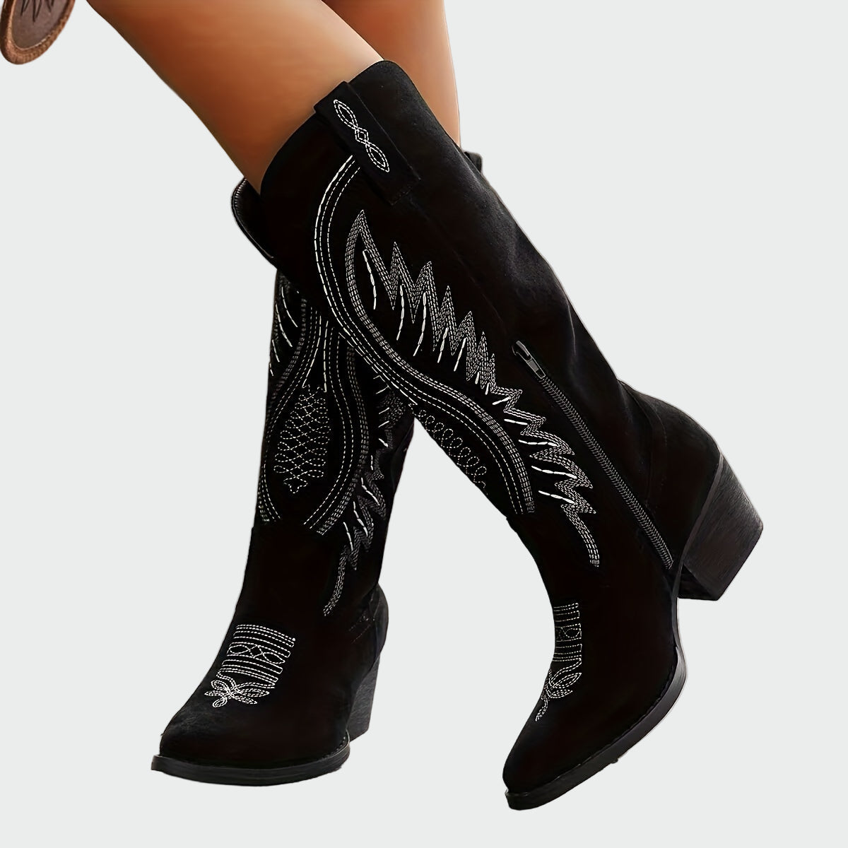 Stylische bestickte Western-Stiefeletten