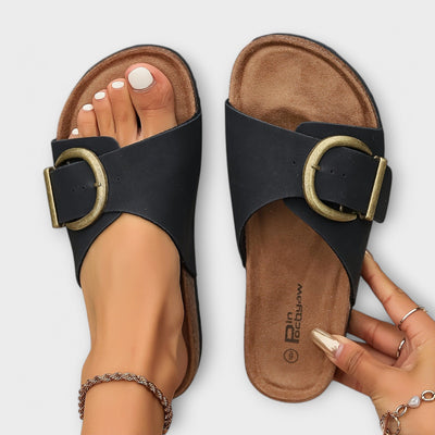 Margie – Damen Kork Riemensandalen mit Schnallen-Design