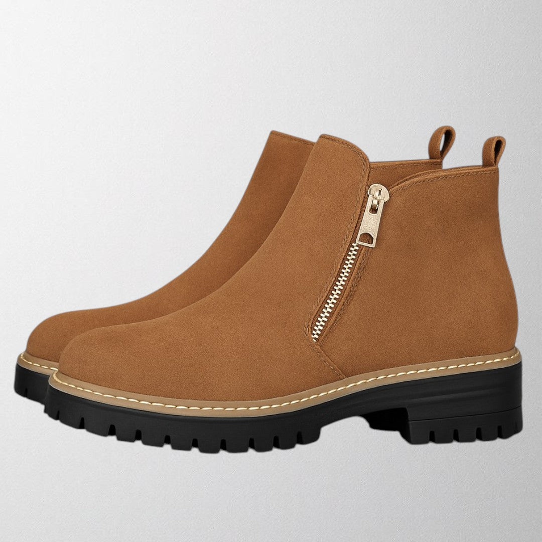 Olivia – Damenschuh mit runder Spitze und seitlichem Reißverschluss