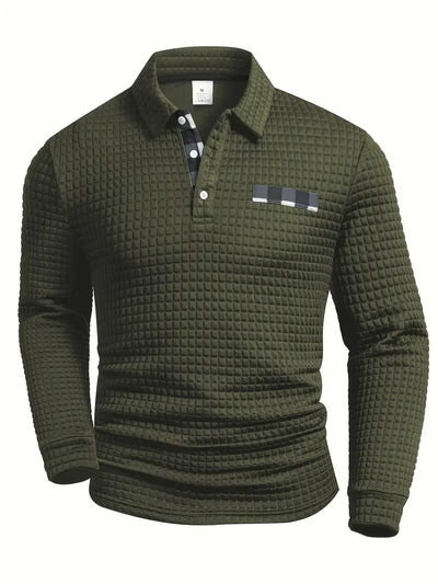 Gerippter Polo-Pullover