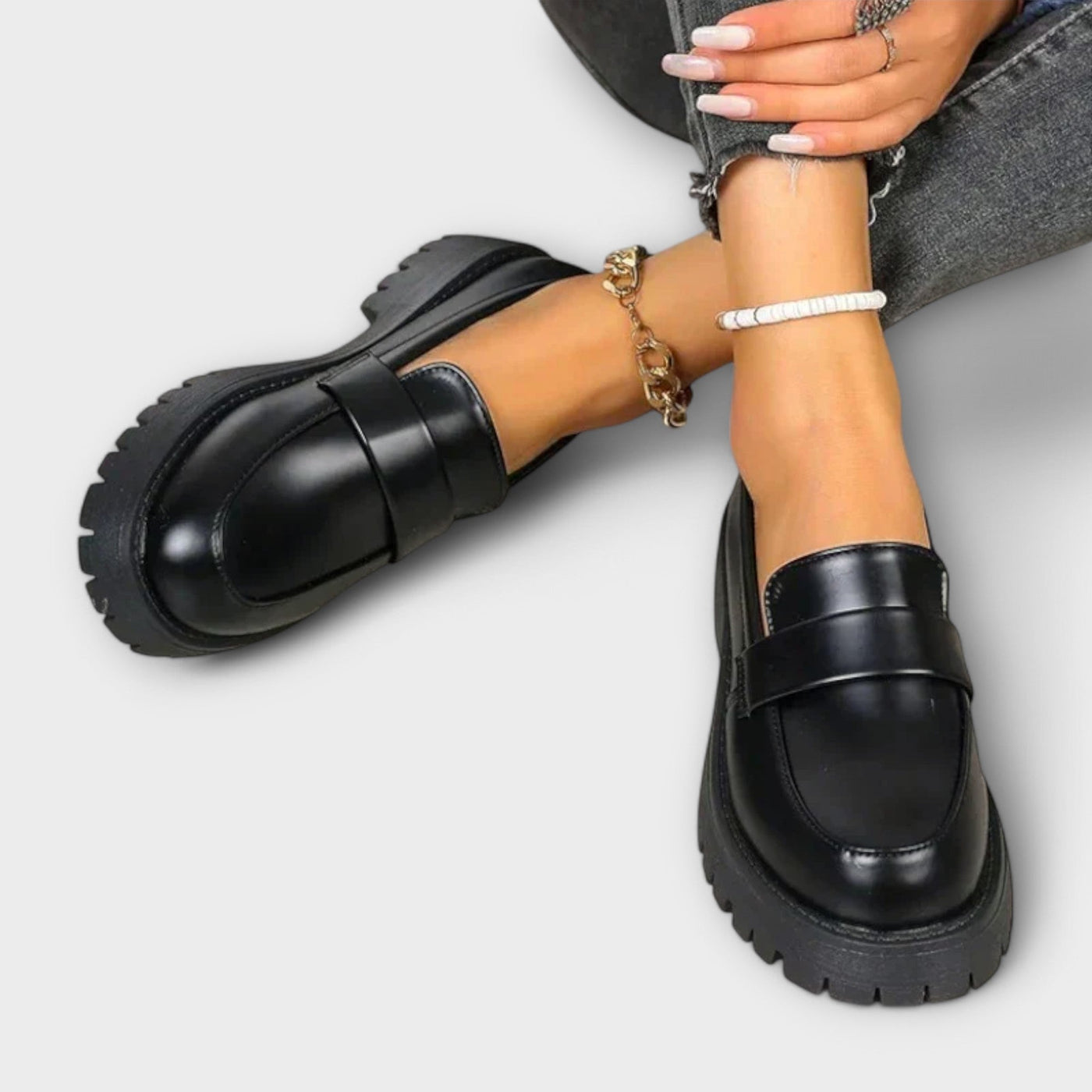 Zelvana – Damen Orthopädische Mokassins mit Satinabsätzen