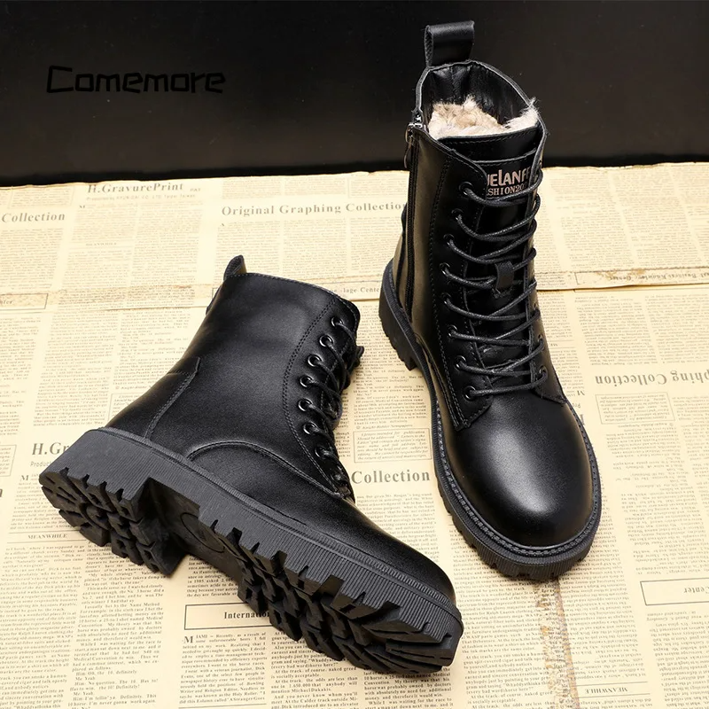 Élisabeth - Elegante und robuste schwarze Leder-Winterstiefel