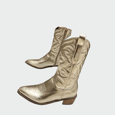 Metallische Cowboy-Stiefel