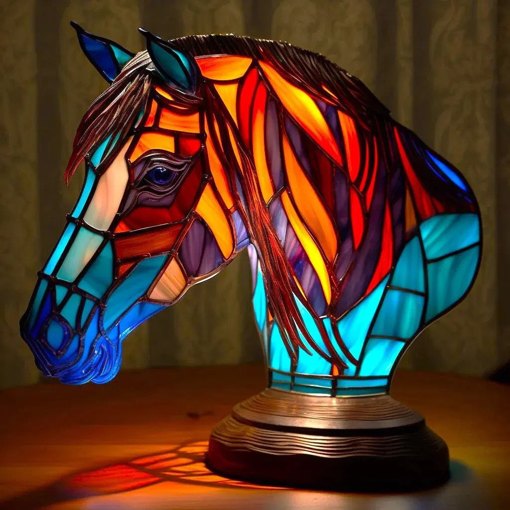 Pupuce – Magische Tischlampe aus buntem Glas