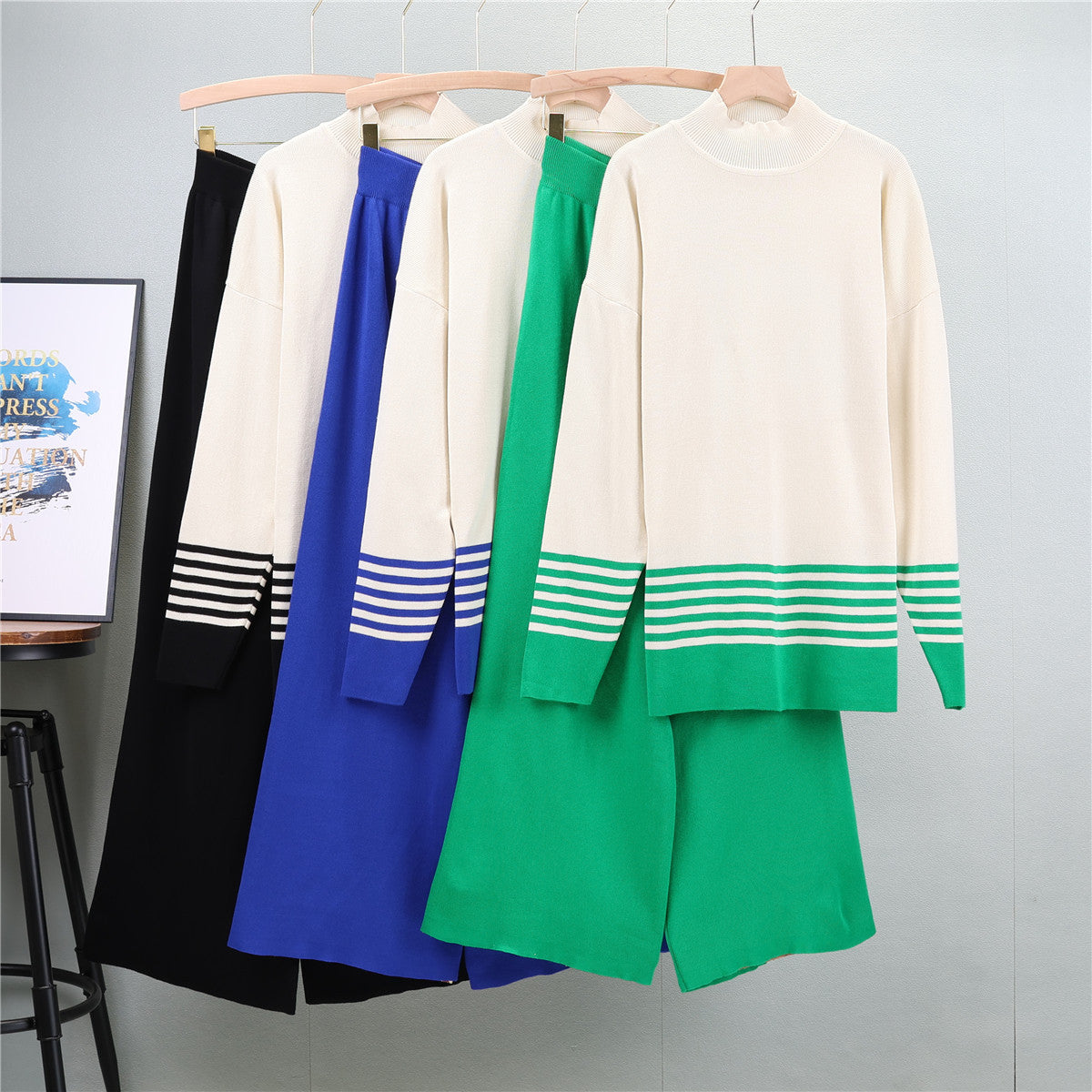 Lia® - Klassisches und Bequemes Bicolor-Set mit Stehkragen