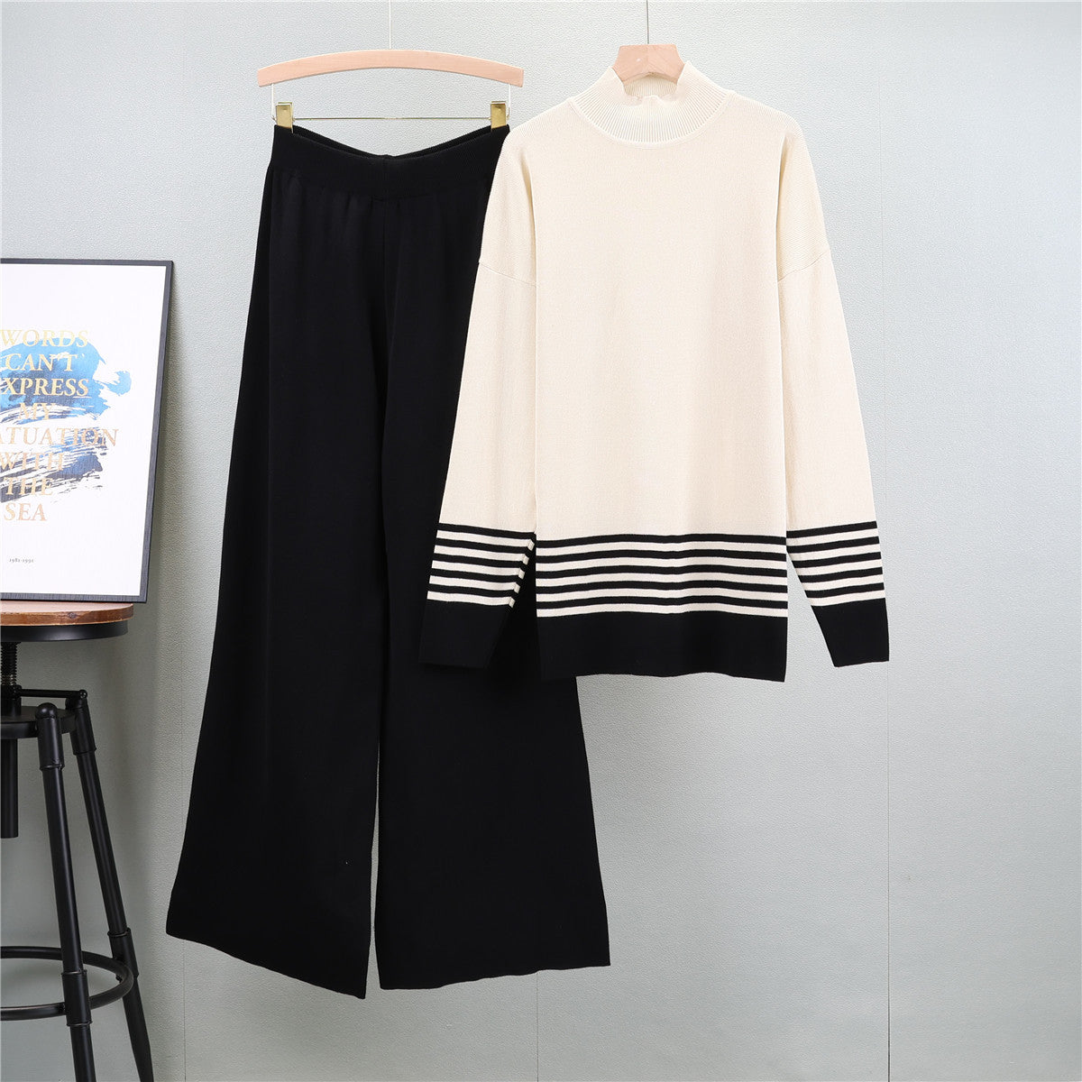 Lia® - Klassisches und Bequemes Bicolor-Set mit Stehkragen