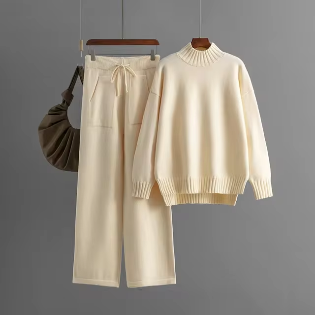 Nia® - Elegantes Set mit langärmliger Bluse und geraden Hosen