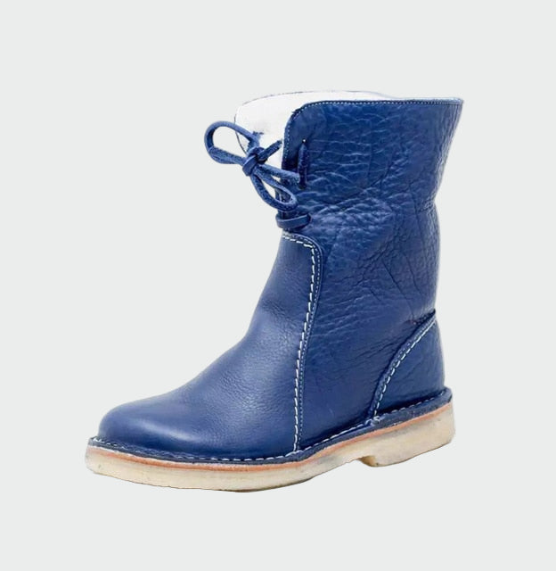 Wasserdichte Leder-Ankle Boots mit Wollfutter