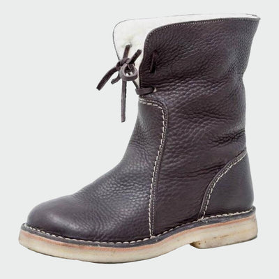 Wasserdichte Leder-Ankle Boots mit Wollfutter