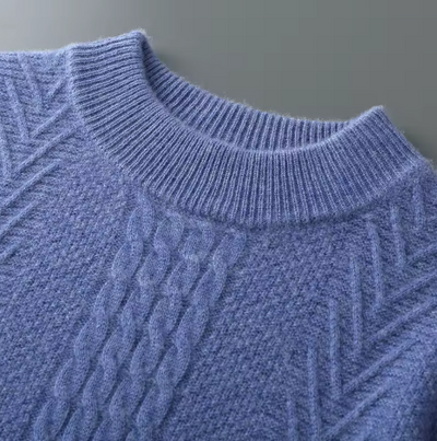 Mizar Gemusterter Kaschmirpullover