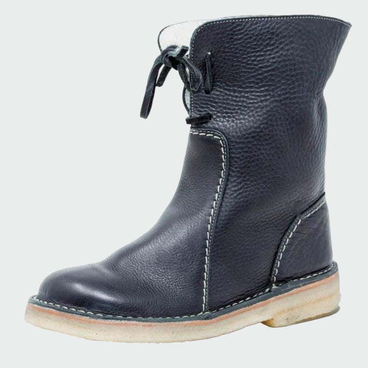 Wasserdichte Leder-Ankle Boots mit Wollfutter
