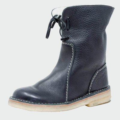 Wasserdichte Leder-Ankle Boots mit Wollfutter