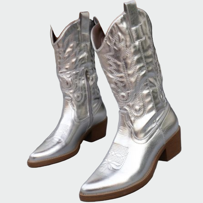 Metallische Cowboy-Stiefel