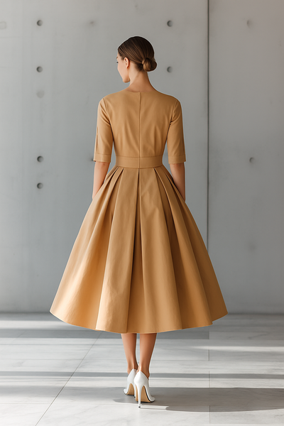 Maxi-Kleid aus strukturiertem Baumwollstoff